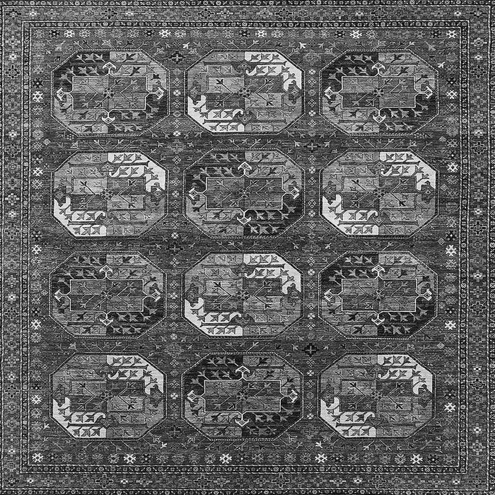 Square Machine Washable Oriental Gray Industrial Rug, wshurb2310gry
