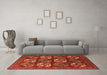 Machine Washable Oriental Orange Industrial Area Rugs in a Living Room, wshurb2310org