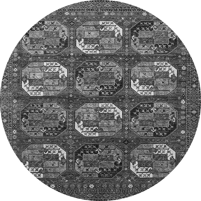 Round Oriental Gray Industrial Rug, urb2310gry