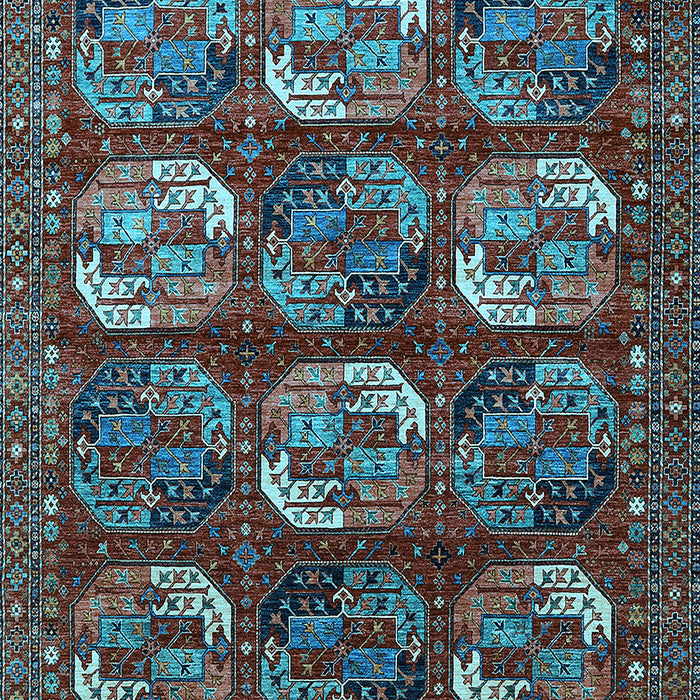 Machine Washable Oriental Light Blue Industrial Rug, wshurb2310lblu