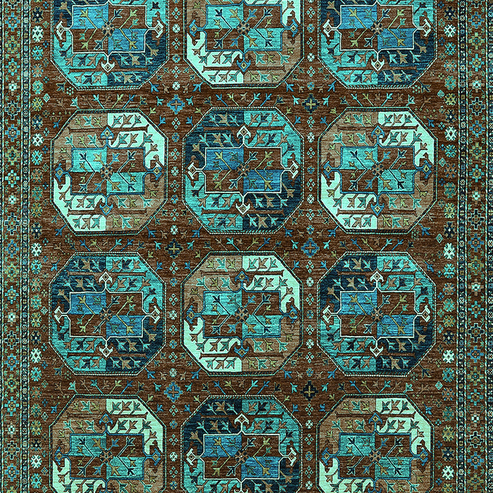 Machine Washable Oriental Turquoise Industrial Area Rugs, wshurb2310turq