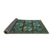 Sideview of Oriental Turquoise Industrial Rug, urb2310turq