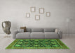 Machine Washable Oriental Green Industrial Area Rugs in a Living Room,, wshurb2311grn