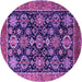 Round Oriental Purple Industrial Rug, urb2311pur