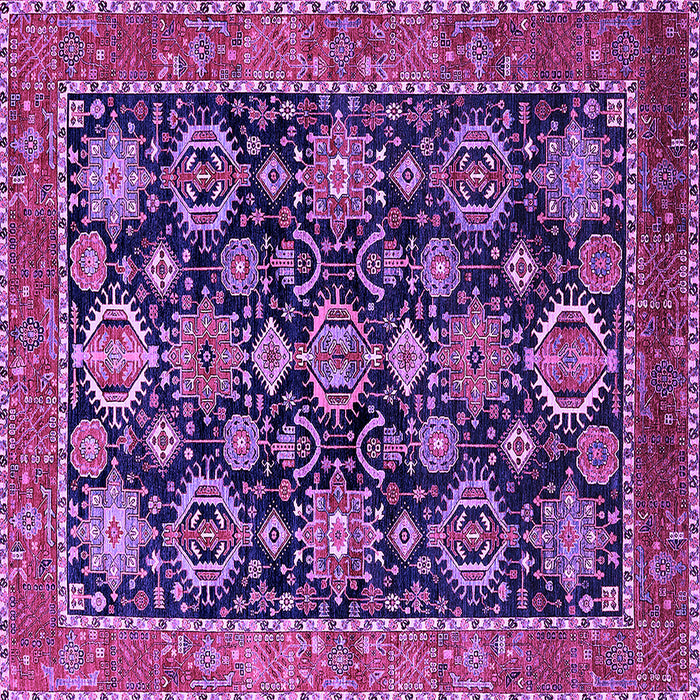 Square Machine Washable Oriental Purple Industrial Area Rugs, wshurb2311pur