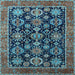 Square Oriental Light Blue Industrial Rug, urb2311lblu