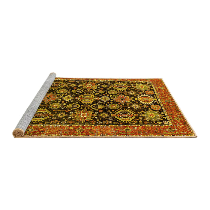 Sideview of Machine Washable Oriental Yellow Industrial Rug, wshurb2311yw