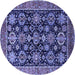 Round Oriental Blue Industrial Rug, urb2311blu