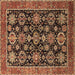 Square Oriental Brown Industrial Rug, urb2311brn