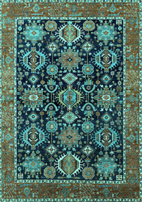 Oriental Turquoise Industrial Rug, urb2311turq