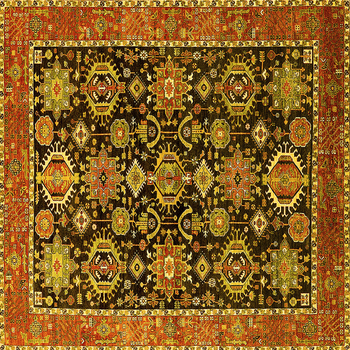 Square Oriental Yellow Industrial Rug, urb2311yw