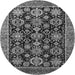 Round Oriental Gray Industrial Rug, urb2311gry