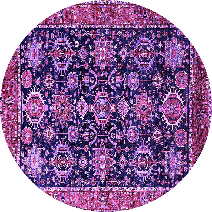 Round Machine Washable Oriental Purple Industrial Area Rugs, wshurb2311pur