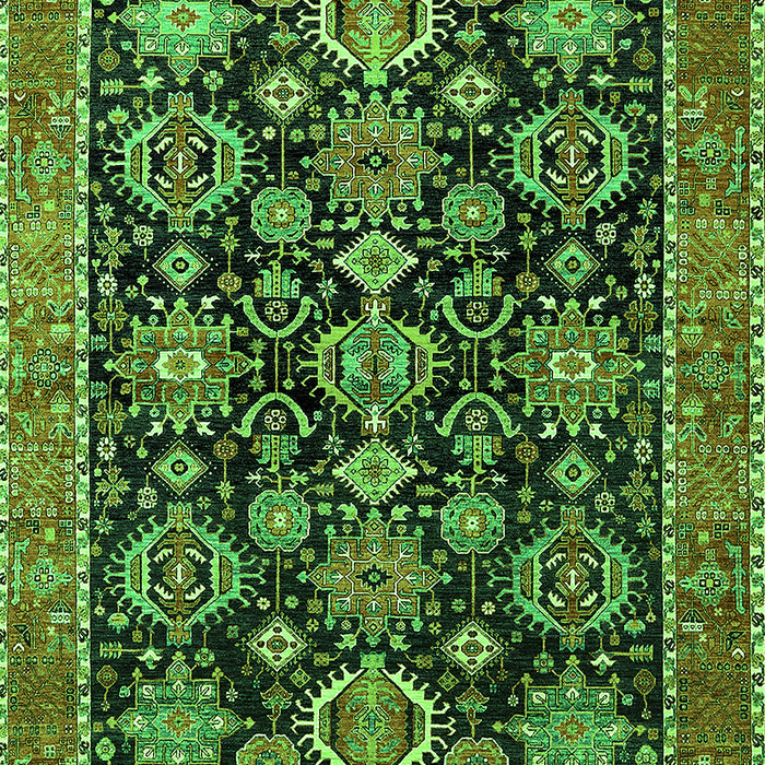 Machine Washable Oriental Green Industrial Area Rugs, wshurb2311grn