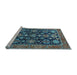 Sideview of Machine Washable Oriental Light Blue Industrial Rug, wshurb2311lblu