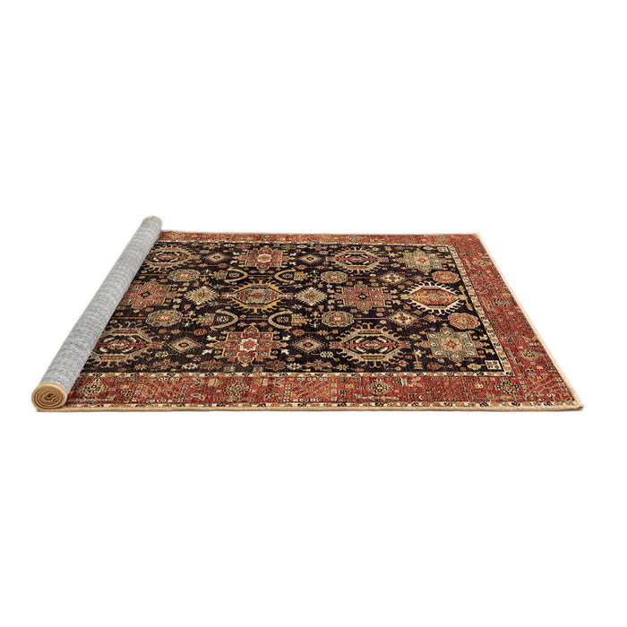 Sideview of Machine Washable Oriental Brown Industrial Rug, wshurb2311brn