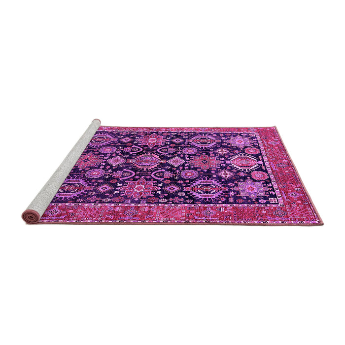 Sideview of Machine Washable Oriental Pink Industrial Rug, wshurb2311pnk