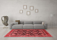 Machine Washable Oriental Red Industrial Rug, wshurb2311red