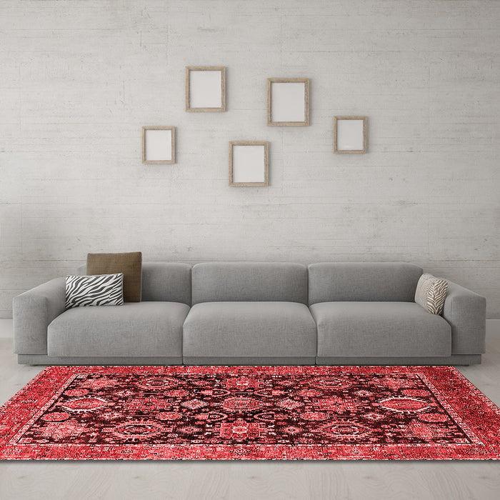 Industrial Red Washable Rugs