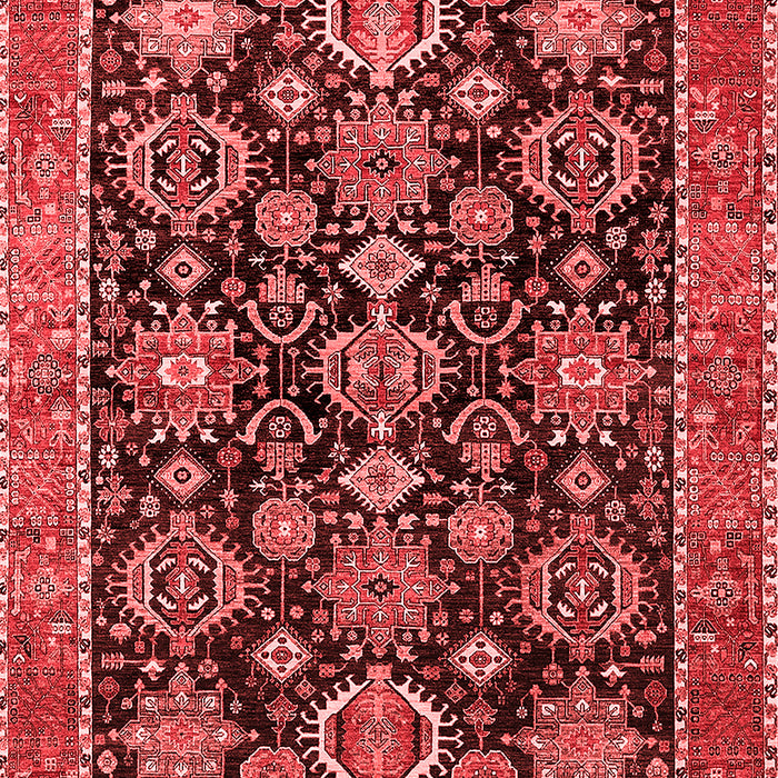 Machine Washable Oriental Red Industrial Rug, wshurb2311red