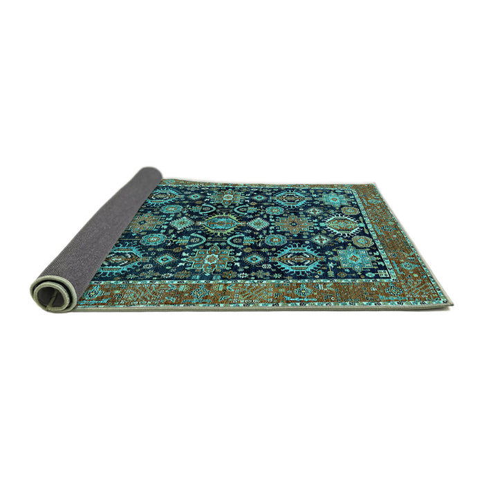 Sideview of Oriental Turquoise Industrial Rug, urb2311turq