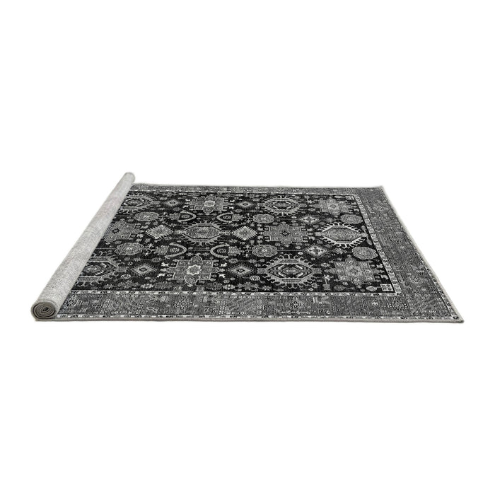Sideview of Machine Washable Oriental Gray Industrial Rug, wshurb2311gry