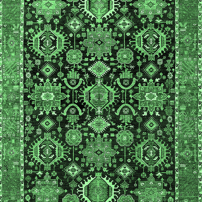Machine Washable Oriental Emerald Green Industrial Area Rugs, wshurb2311emgrn