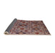 Sideview of Mid-Century Modern Khaki Rose Pink Oriental Rug, urb2312