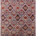 Square Machine Washable Industrial Modern Khaki Rose Pink Rug, wshurb2312