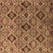 Square Machine Washable Oriental Brown Industrial Rug, wshurb2312brn