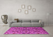 Machine Washable Oriental Pink Industrial Rug in a Living Room, wshurb2312pnk