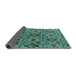 Sideview of Oriental Turquoise Industrial Rug, urb2312turq