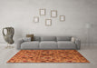 Machine Washable Oriental Orange Industrial Area Rugs in a Living Room, wshurb2312org