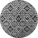 Round Oriental Gray Industrial Rug, urb2312gry