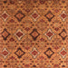 Square Machine Washable Oriental Orange Industrial Area Rugs, wshurb2312org