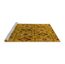 Sideview of Machine Washable Oriental Yellow Industrial Rug, wshurb2312yw