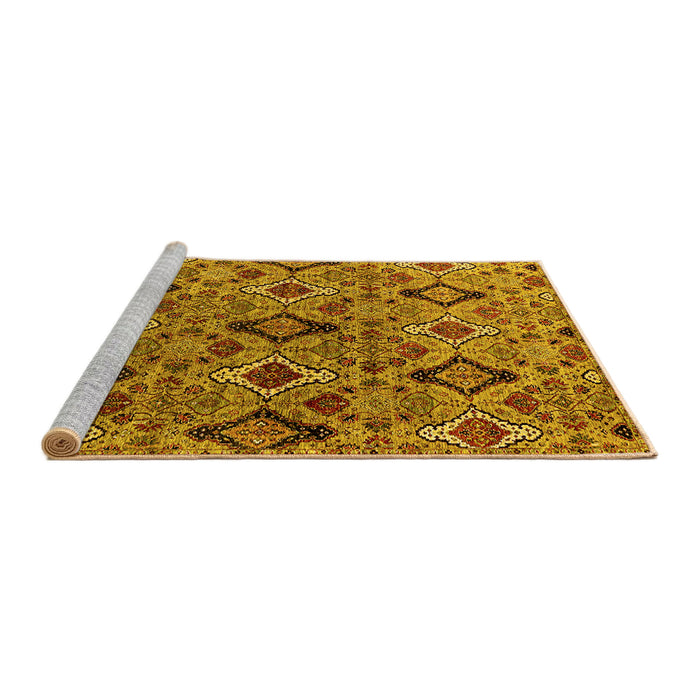 Sideview of Machine Washable Oriental Yellow Industrial Rug, wshurb2312yw