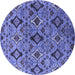 Round Oriental Blue Industrial Rug, urb2312blu