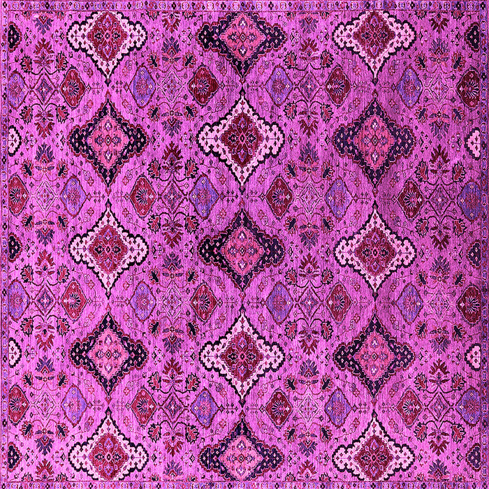 Square Machine Washable Oriental Pink Industrial Rug, wshurb2312pnk