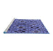 Sideview of Machine Washable Oriental Blue Industrial Rug, wshurb2312blu