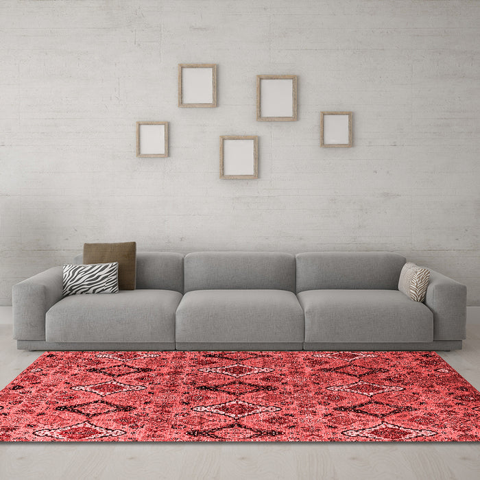 Industrial Red Washable Rugs