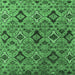 Square Machine Washable Oriental Emerald Green Industrial Area Rugs, wshurb2312emgrn