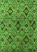 Machine Washable Oriental Green Industrial Area Rugs, wshurb2312grn