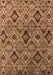 Machine Washable Oriental Brown Industrial Rug, wshurb2312brn