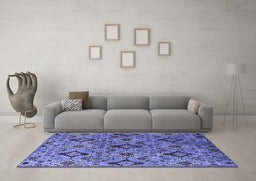 Machine Washable Oriental Blue Industrial Rug in a Living Room, wshurb2312blu