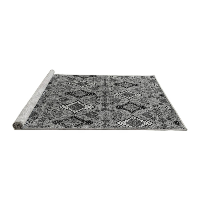Sideview of Machine Washable Oriental Gray Industrial Rug, wshurb2312gry