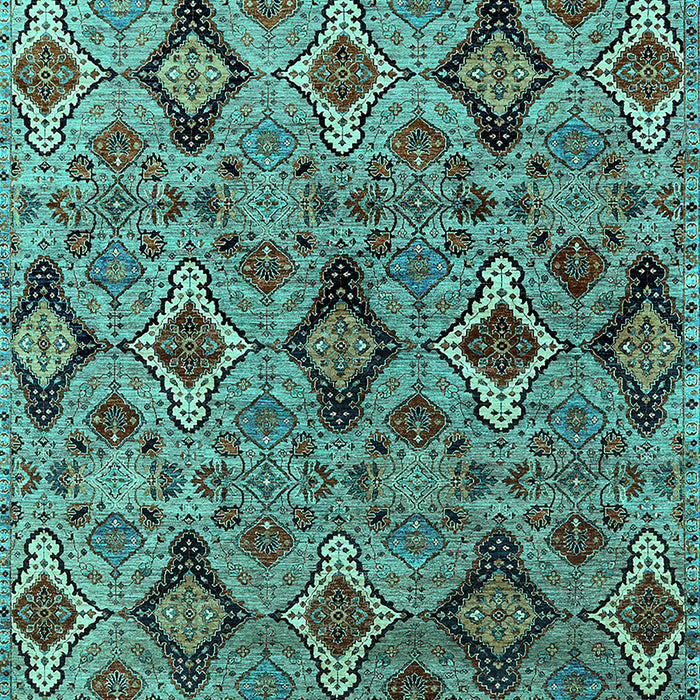 Machine Washable Oriental Turquoise Industrial Area Rugs, wshurb2312turq