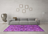 Machine Washable Oriental Purple Industrial Rug, wshurb2312pur