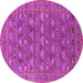 Round Oriental Pink Industrial Rug, urb2313pnk