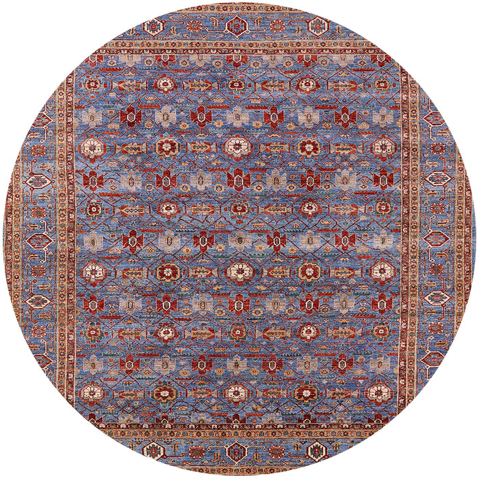 Round Mid-Century Modern Dark Gray Oriental Rug, urb2313